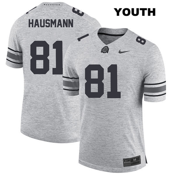 Ohio State Buckeyes Youth Jake Hausmann #81 Gray Authentic Nike College NCAA Stitched Football Jersey HK19B41AE